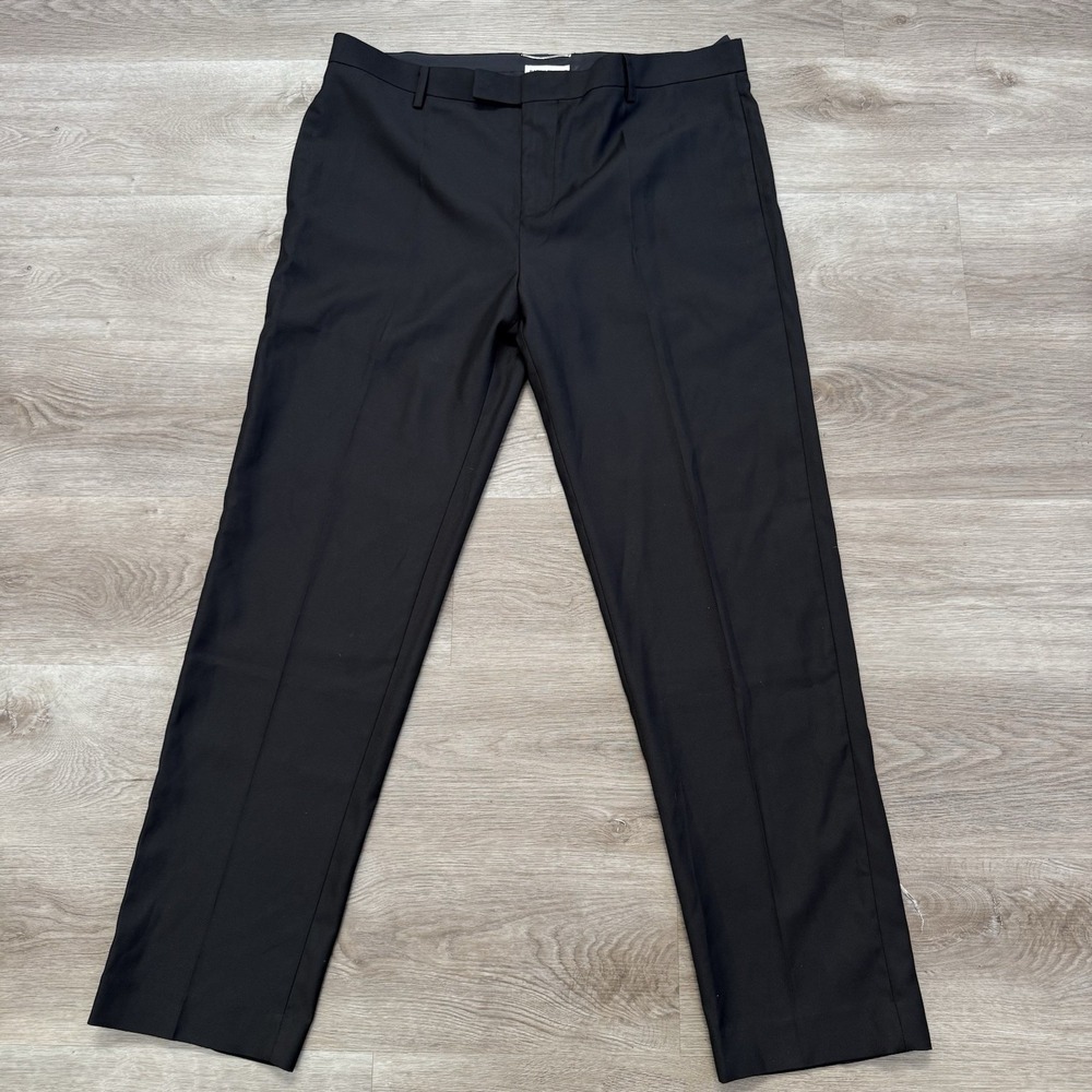 Saint Laurent Paris Mens Wool Trousers Black IT 52 Fits 38x32 Hedi Slimane 2013